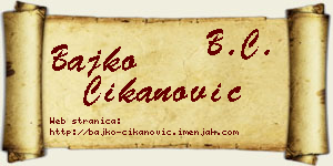 Bajko Čikanović vizit kartica